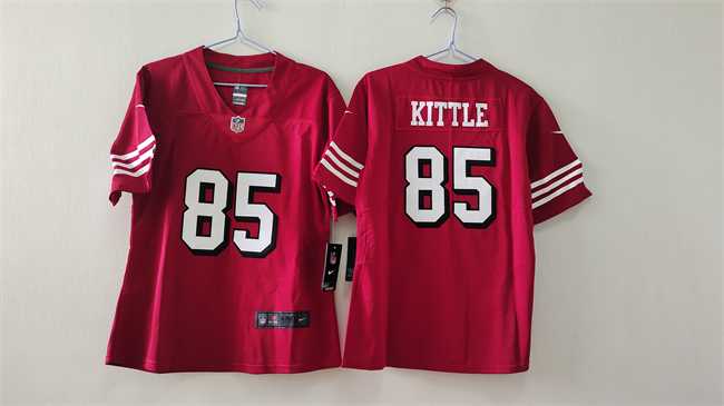Women%27s San Francisco 49ers #85 George Kittle Red Vapor Alternate Stitched Jersey